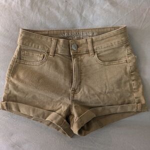 American Eagle High Rise Shortie Women's Shorts Size 0 in Tan